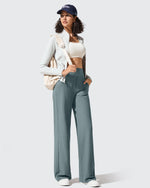 Ribbed Knit High Waist Wide Leg Yoga Pants