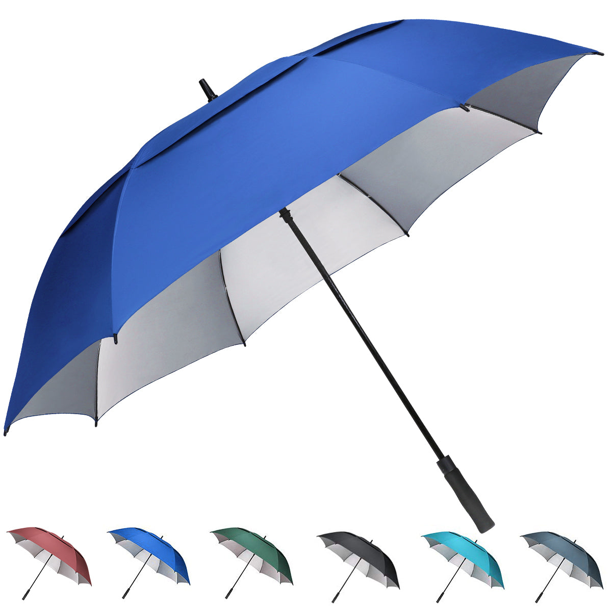 G4Free 54/62/68 Inch UV Protection Auto Open Double Canopy Sun Rain Umbrella - G4Free