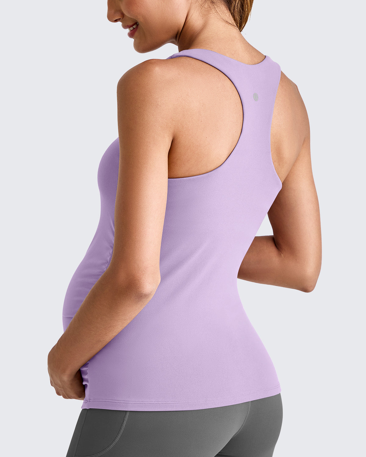 Square Neck Ruched Pregnancy Workout Tanks - G4Free