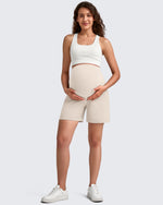 Over The Belly Pregnancy Athletic Shorts 6'' - G4Free