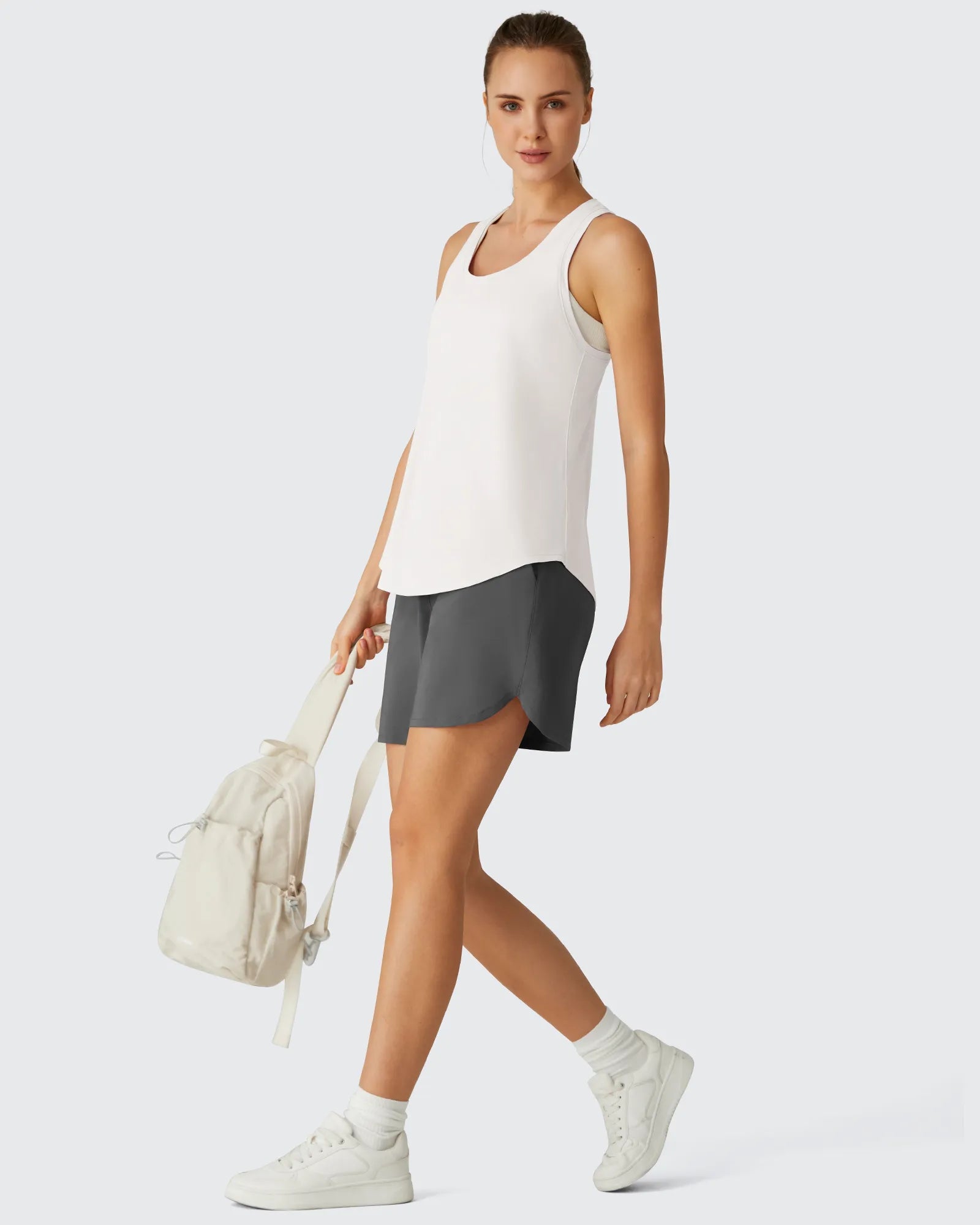 Racerback Hip Length Scoop Neck Muscle Tank Tops