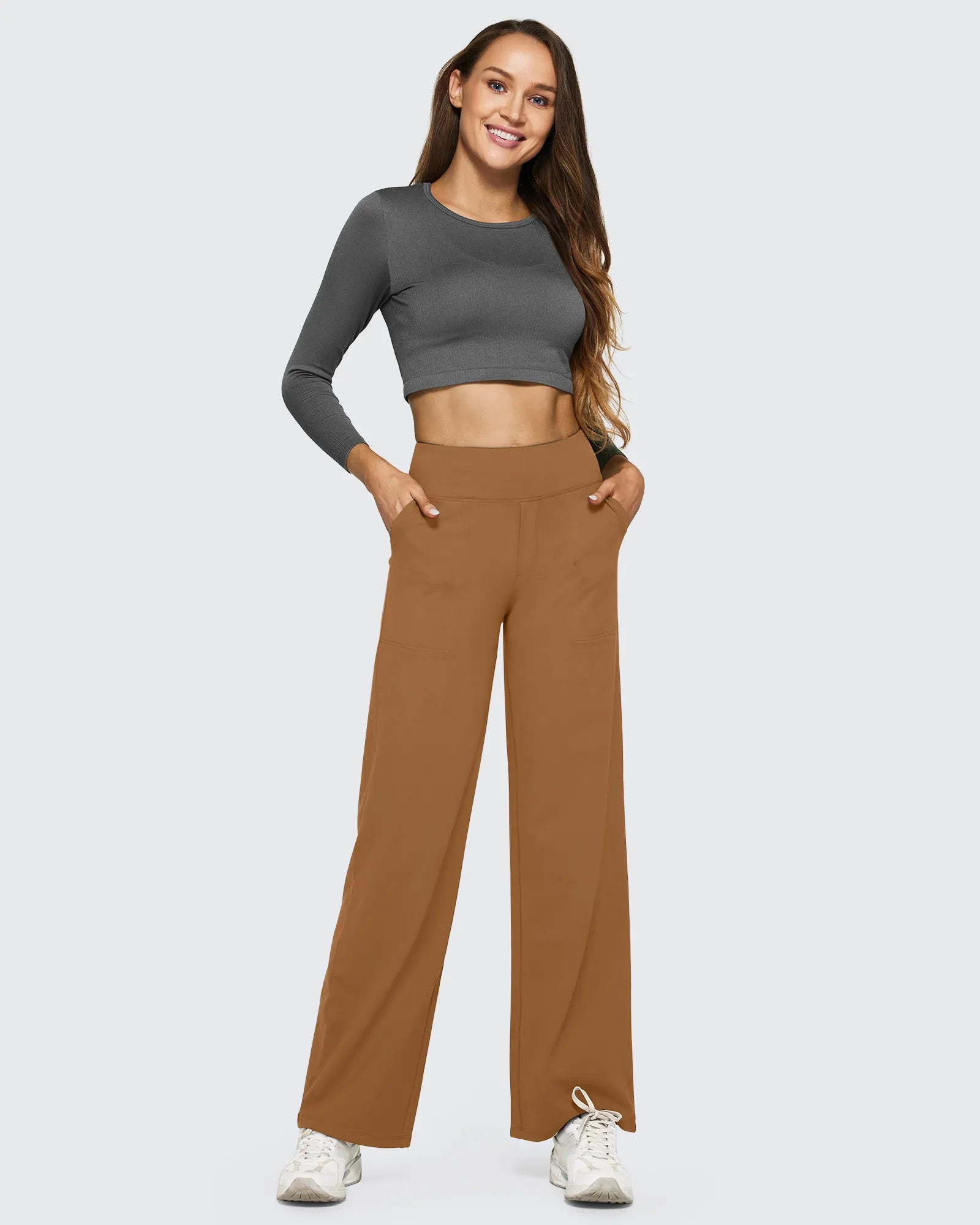 EverGoing Loose High-Waist Business Casual Pants 33'' - G4Free