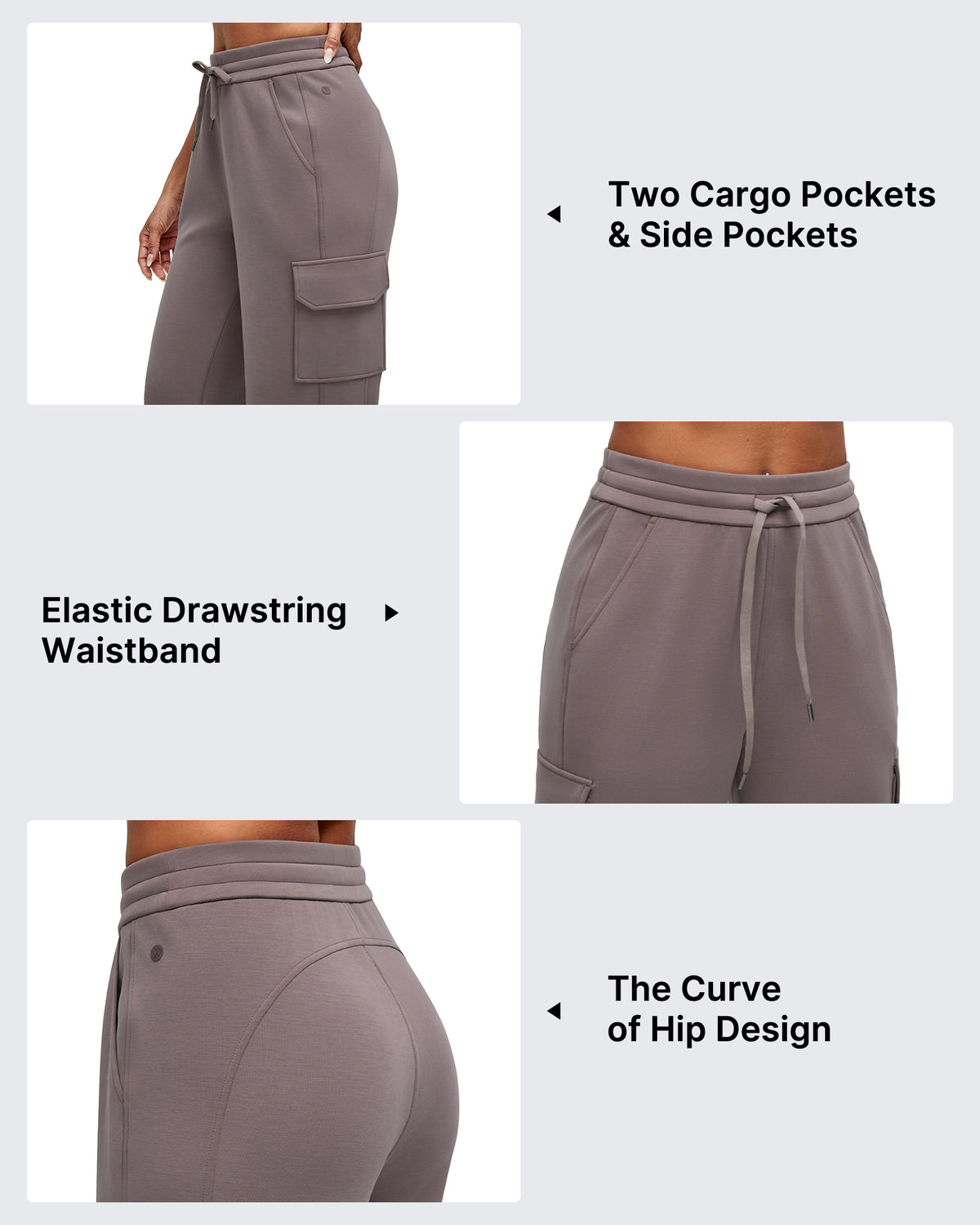 Smoofit Drawstring Wide Leg Pockets Cargo Sweatpants