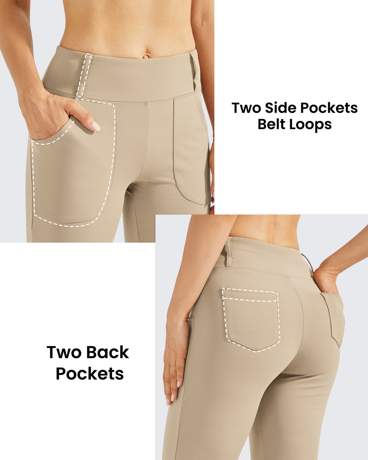 Fleece Lined High-Waist Work Flare Pants - G4Free