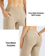 Fleece Lined High-Waist Work Flare Pants - G4Free