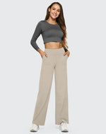 EverGoing Loose High-Waist Business Casual Pants 33'' - G4Free