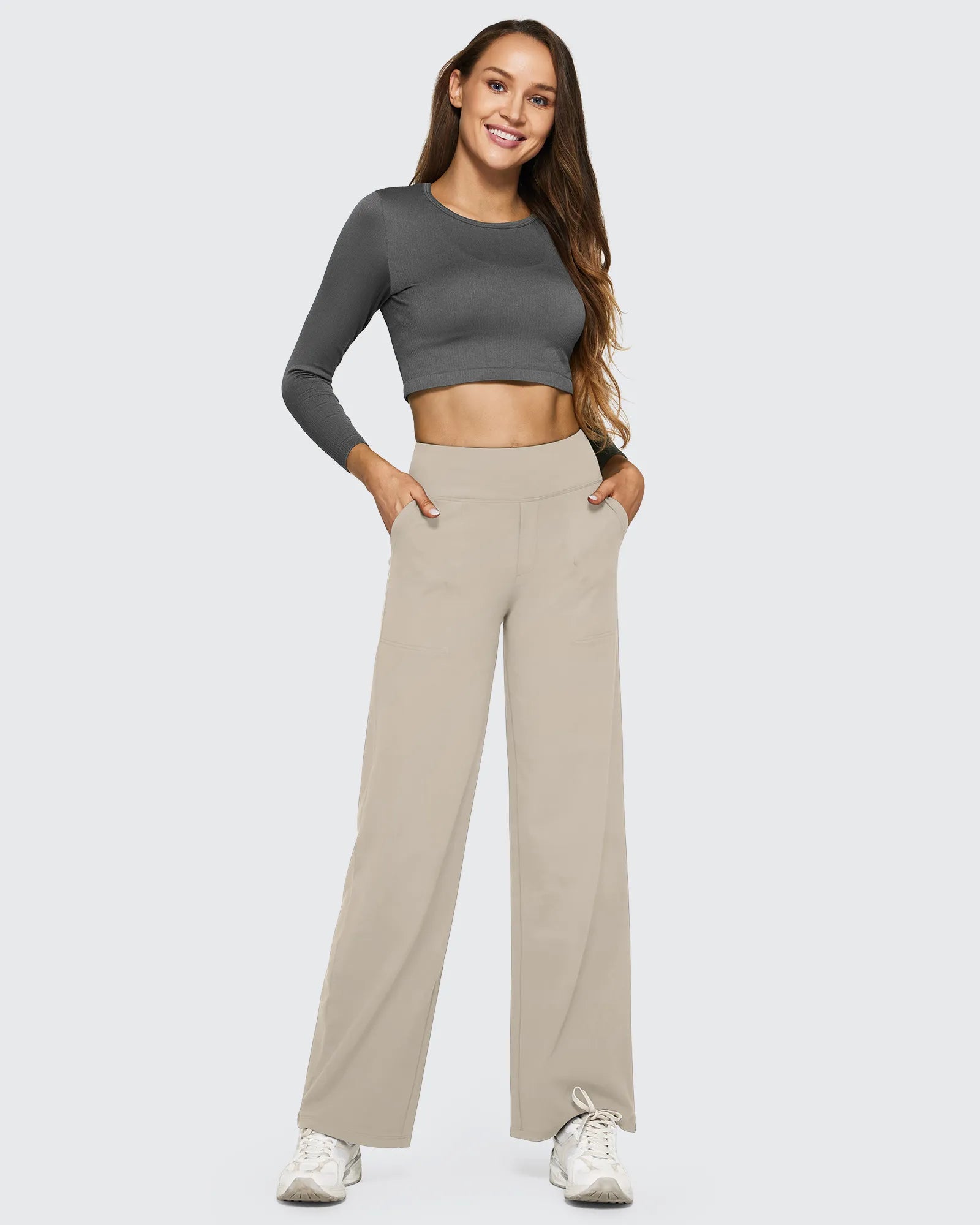 EverGoing Loose High-Waist Business Casual Pants 33'' - G4Free