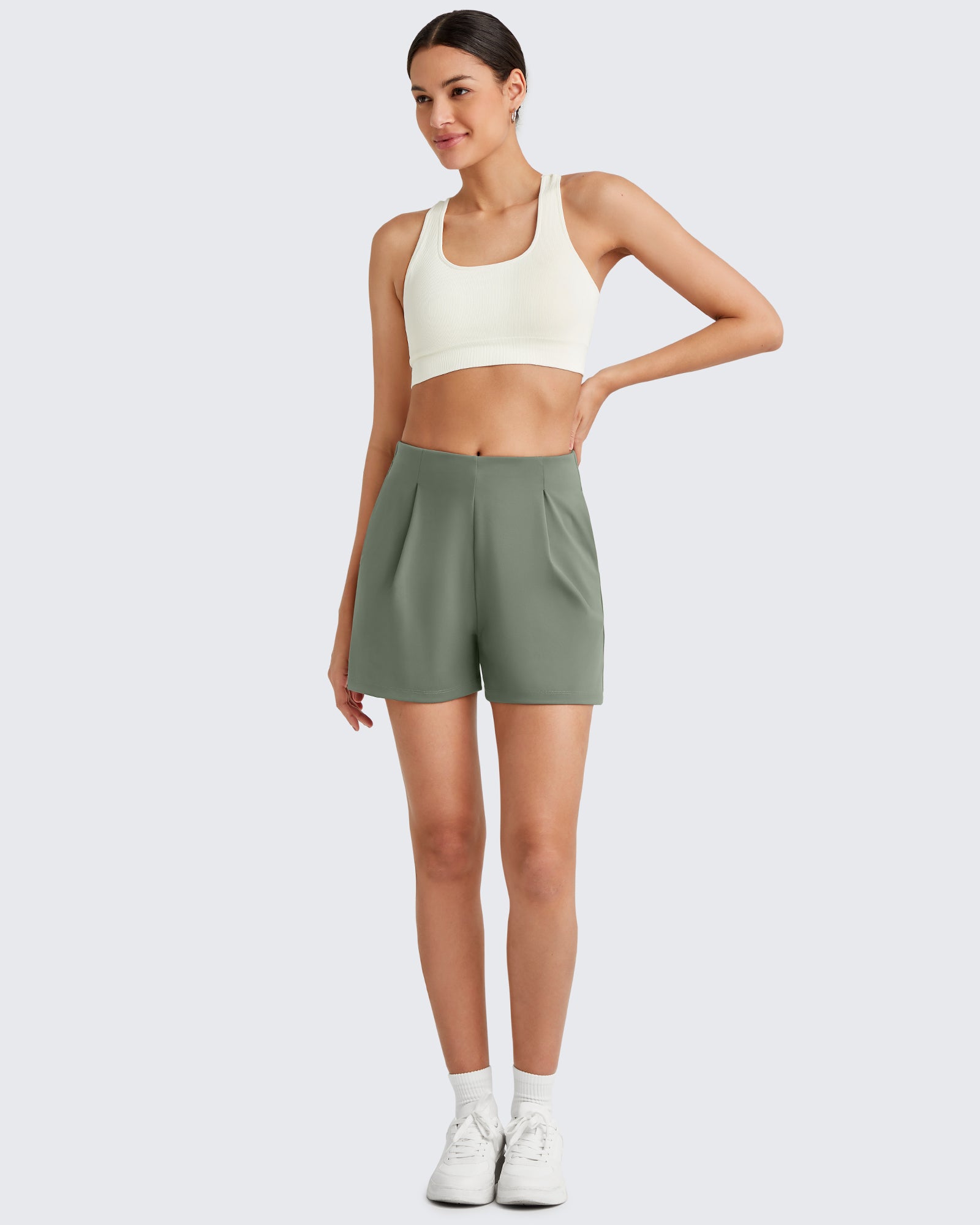 ShiftReady High-Rise Pleated Work Shorts 5'' - G4Free