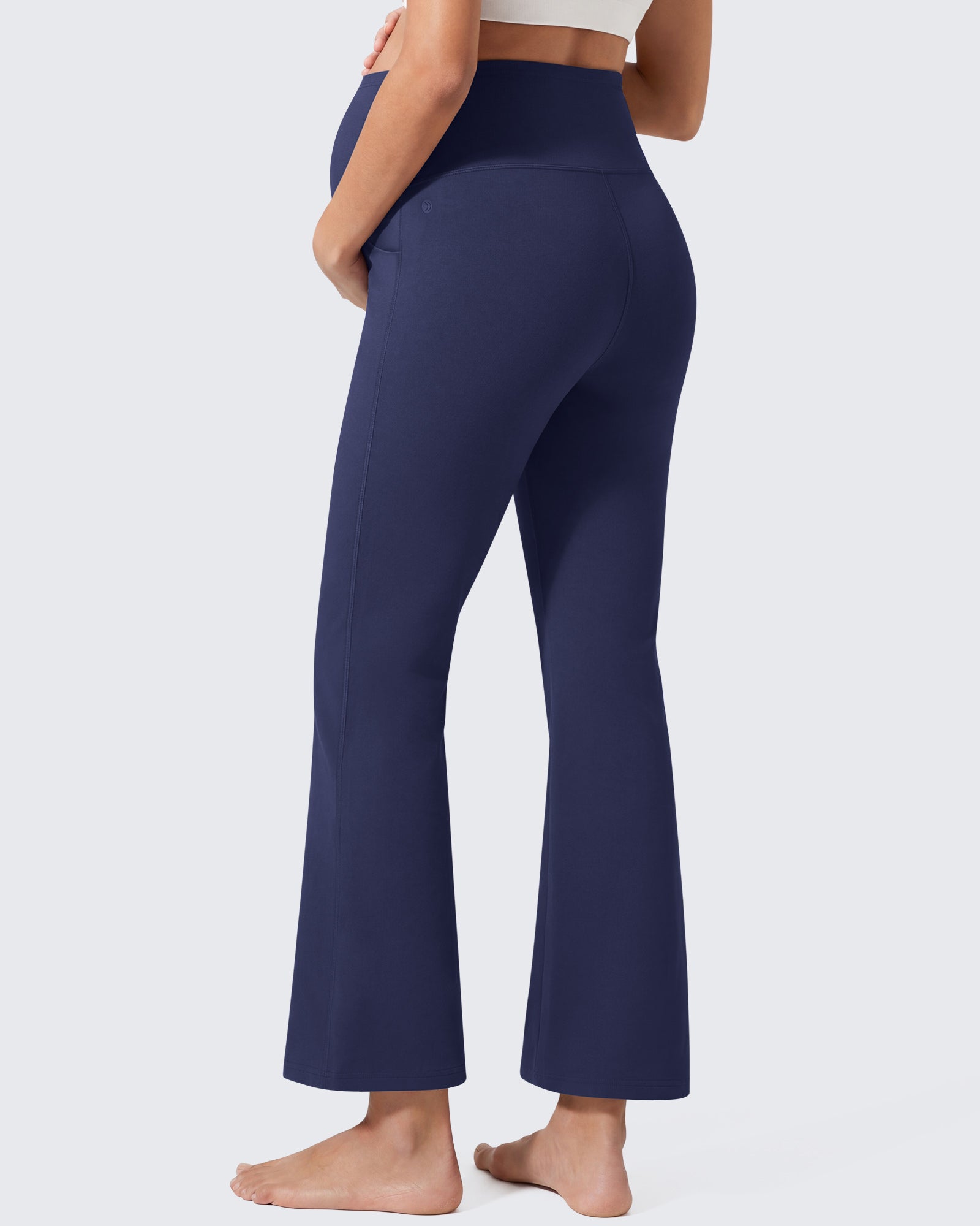 G4Free EverGoing Maternity Flare Leggings with Pockets – Over the Belly 25''