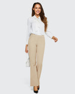 Fleece Lined High-Waist Flare Work Pants - G4Free