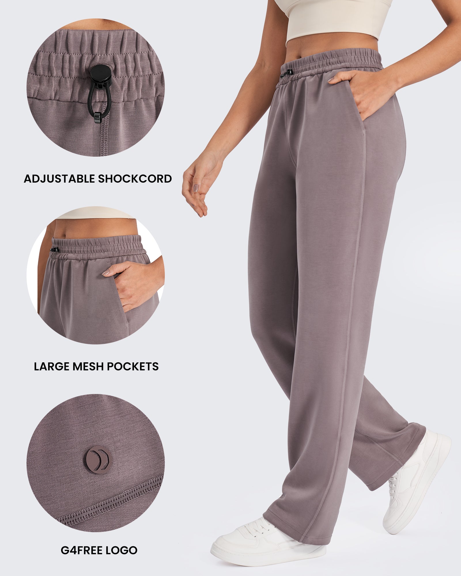 Smoofit Mid-Waist Wide Leg Sweatpants Short