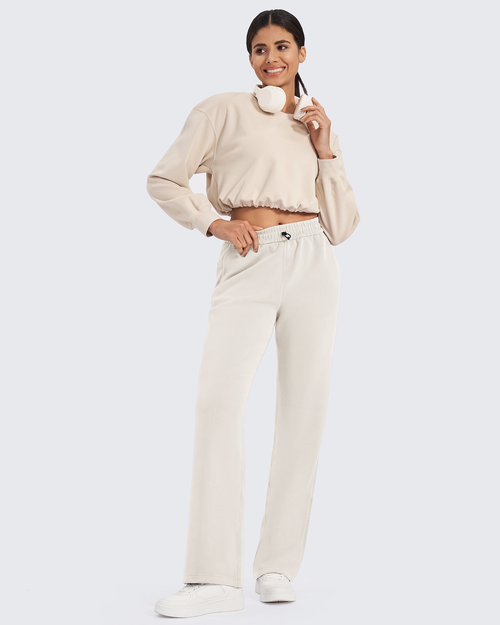 Smoofit Mid-Waist Wide Leg Sweatpants Petite - G4Free