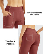 Fleece Lined High-Waist Work Flare Pants - G4Free