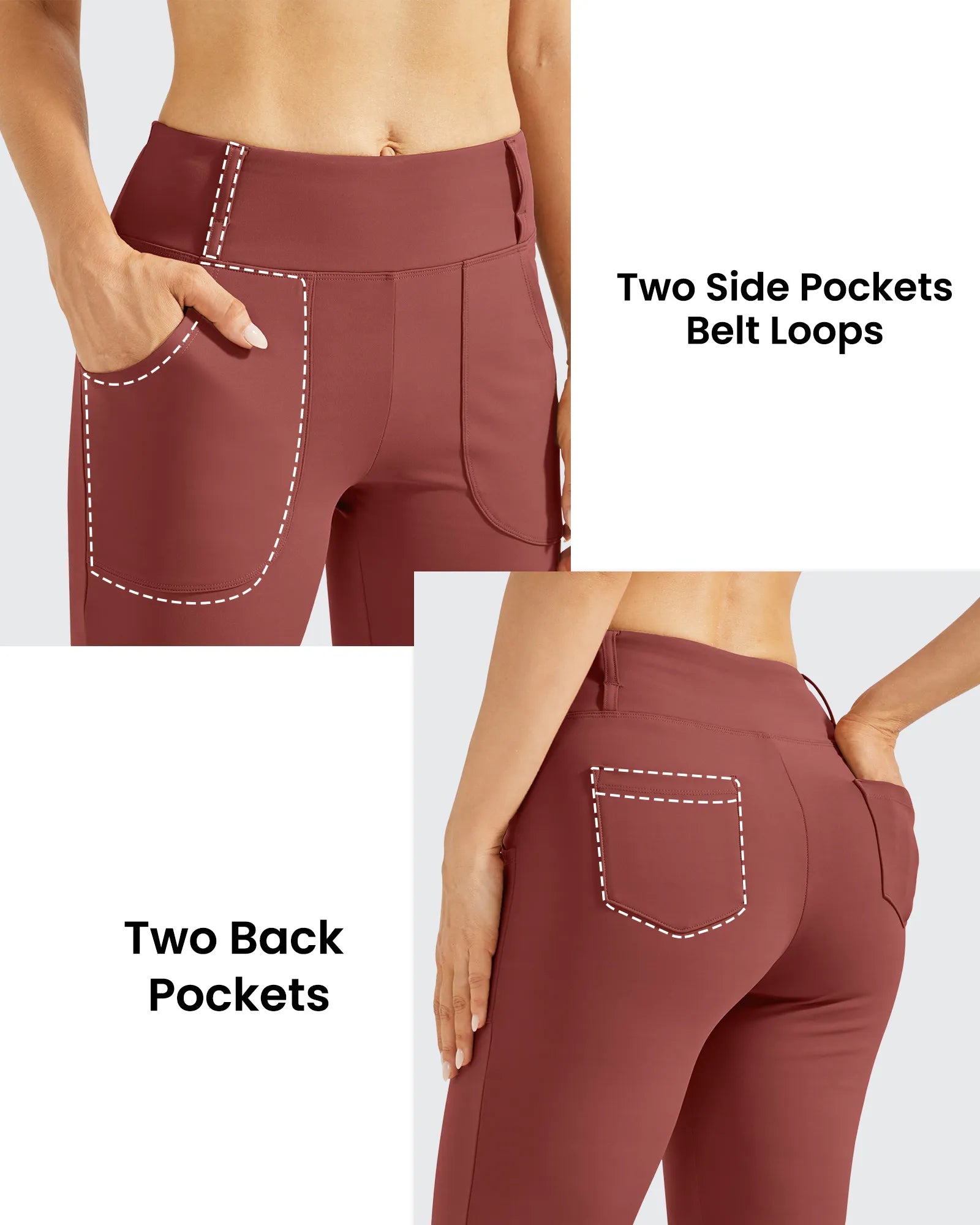 Fleece Lined High-Waist Work Flare Pants - G4Free