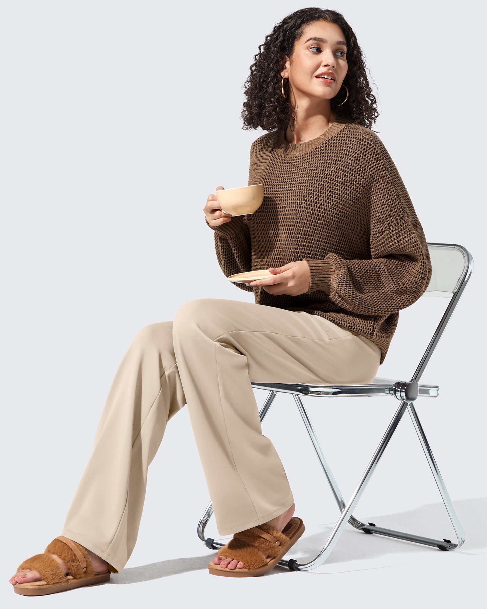 EverGoing Fleece Lined High-Waisted Dressy Pants - G4Free