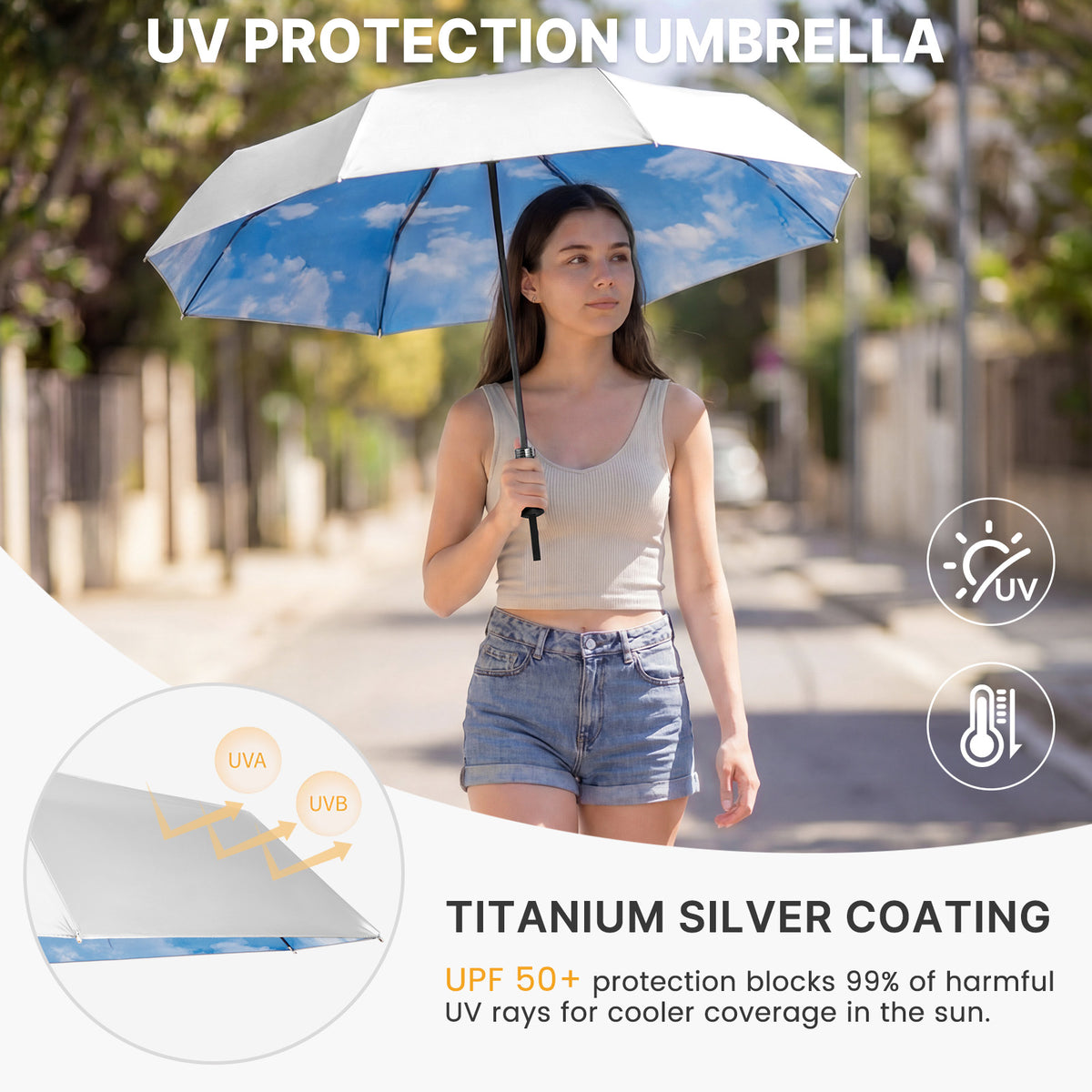 G4Free Mini Travel Umbrella UPF 50+