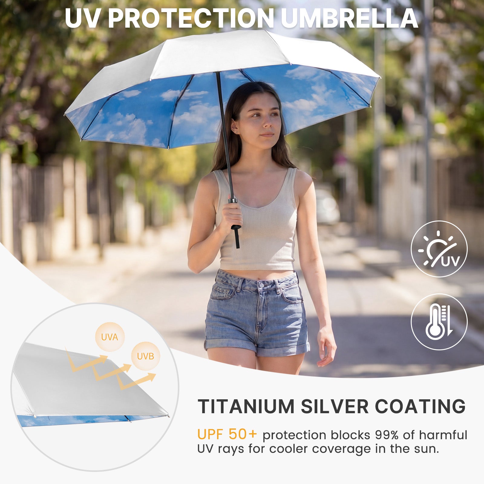 G4Free Mini Travel Umbrella UPF 50+