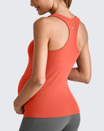 Square Neck Ruched Pregnancy Workout Tanks - G4Free