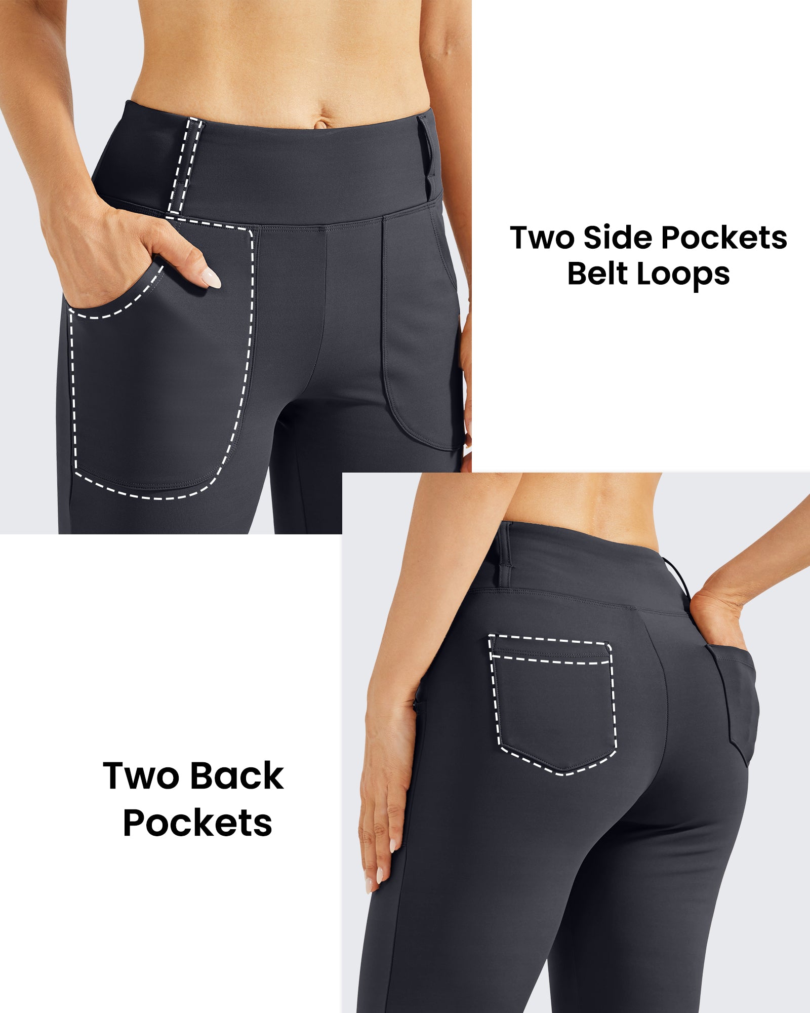 Fleece Lined High-Waist Work Flare Pants - G4Free