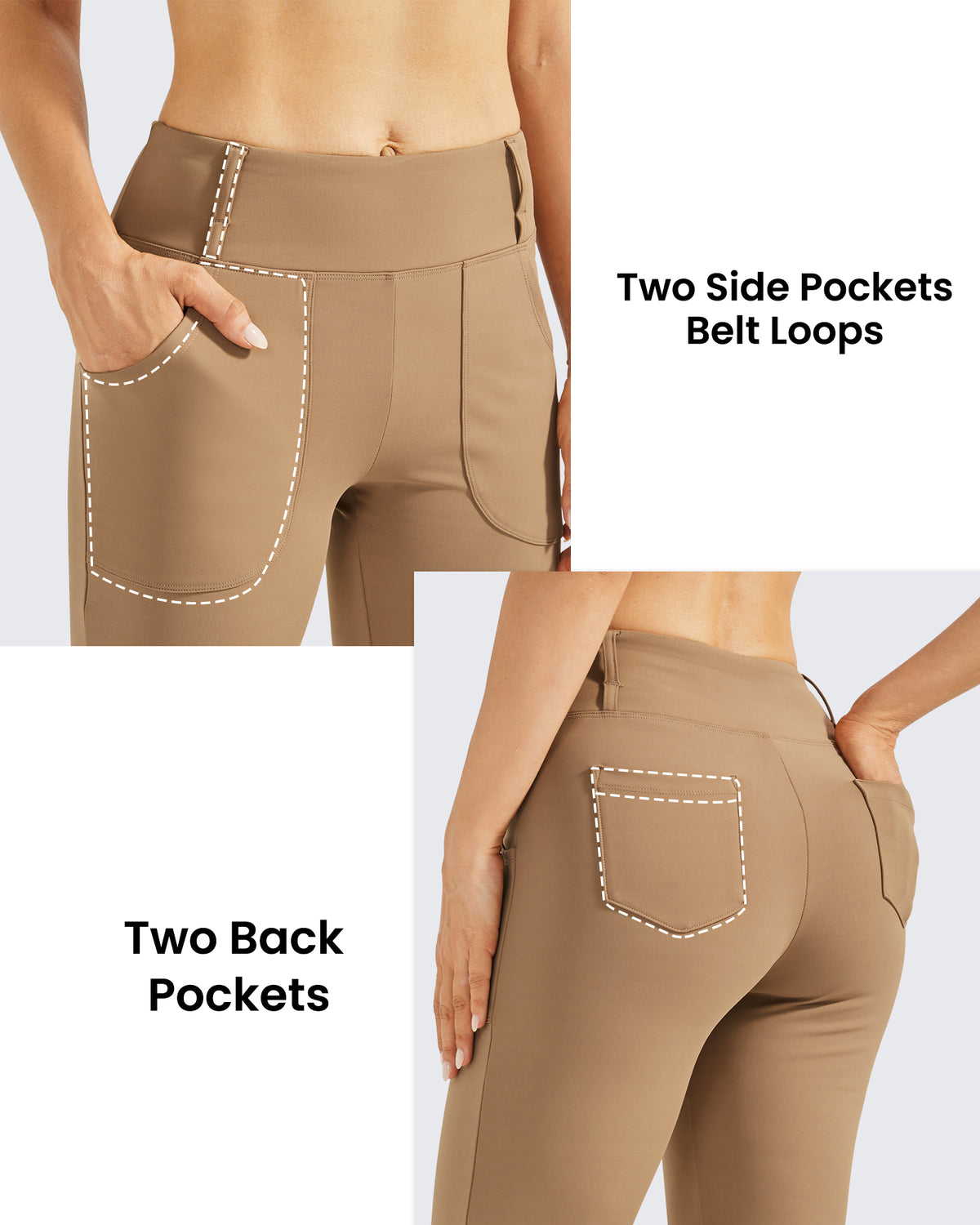 Fleece Lined High-Waist Work Flare Pants - G4Free