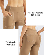 Fleece Lined High-Waist Work Flare Pants - G4Free