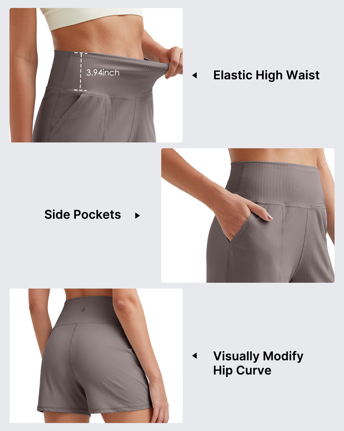 Ribbed Mid-Rise Seamless Work Shorts - G4Free
