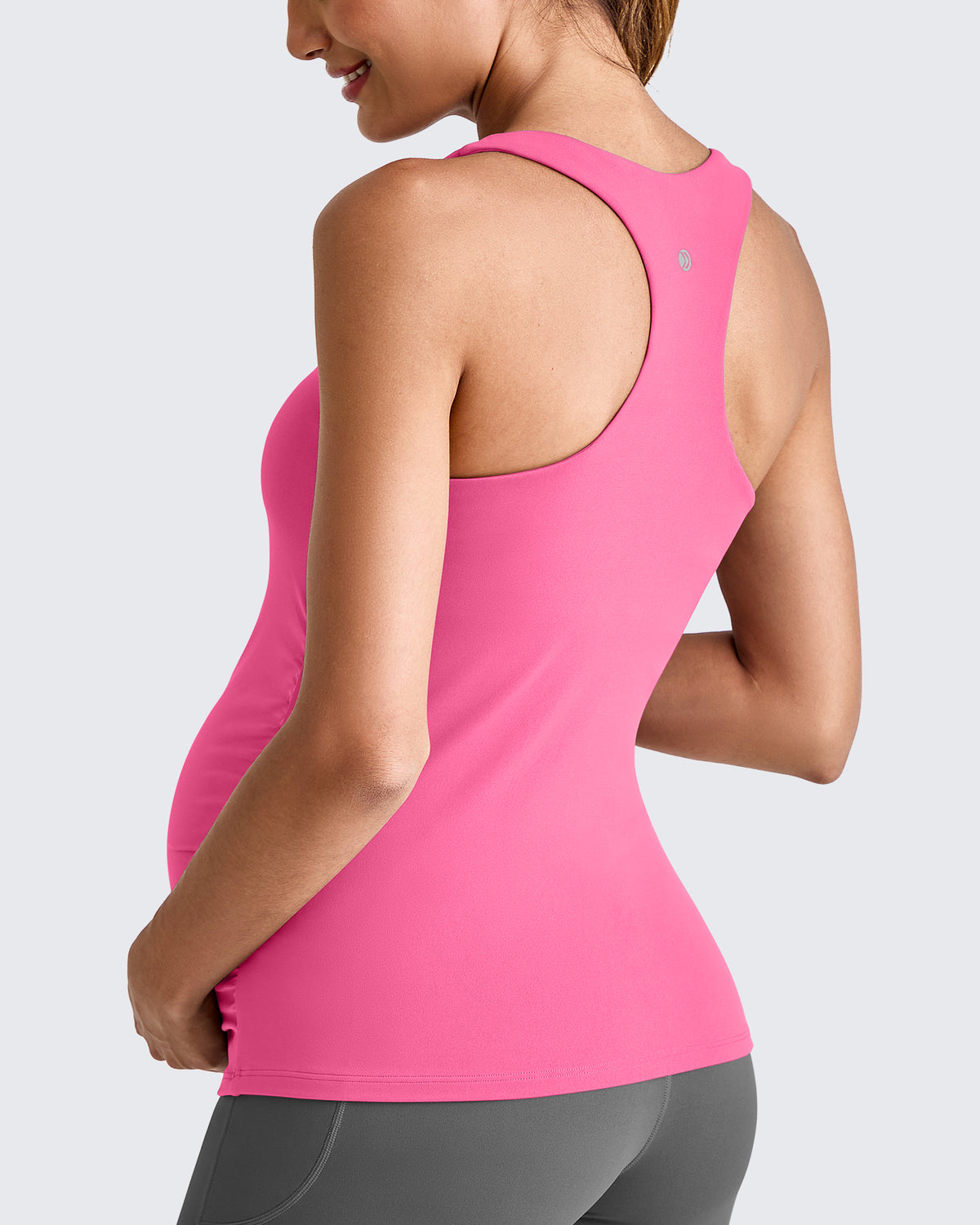 Square Neck Ruched Pregnancy Workout Tanks - G4Free