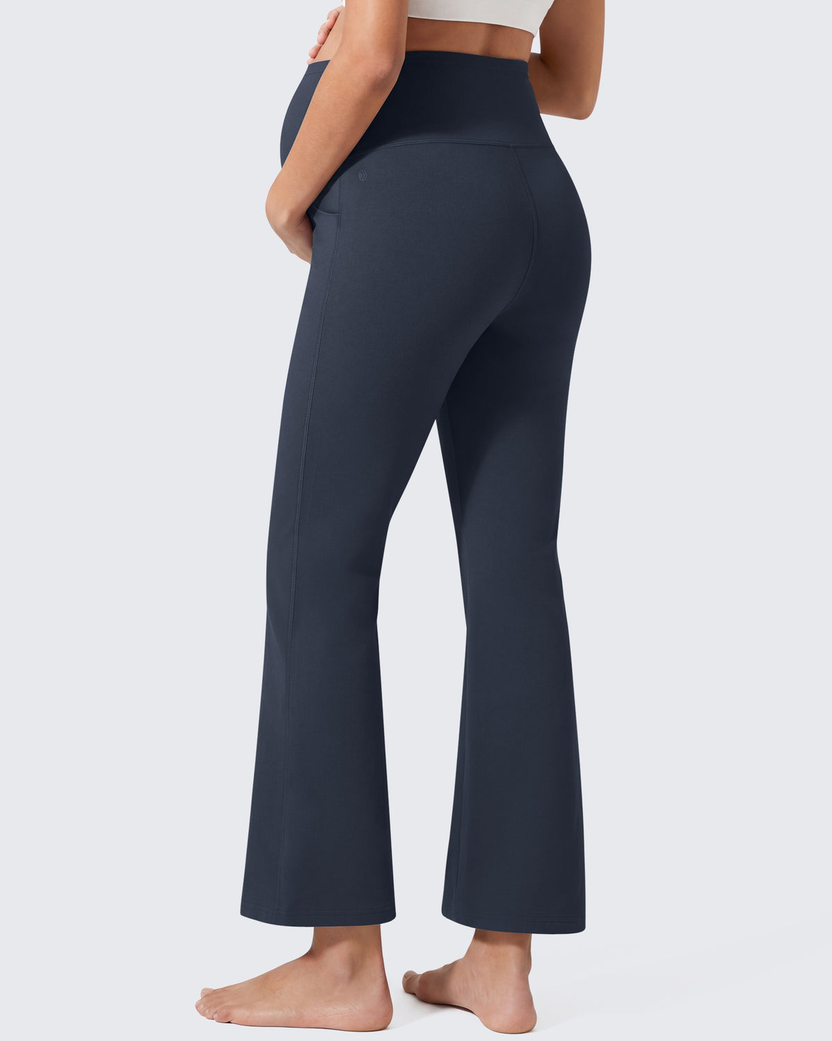 G4Free EverGoing Maternity Flare Leggings with Pockets – Over the Belly 25''
