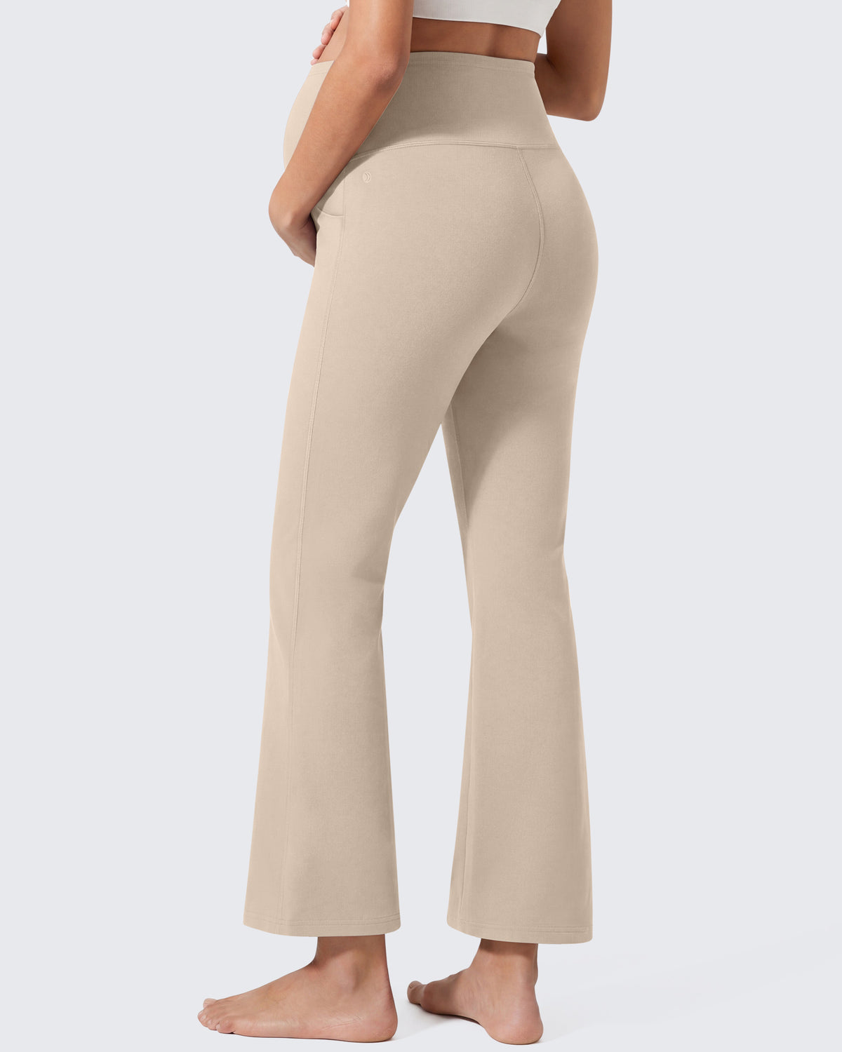 G4Free EverGoing Maternity Flare Leggings with Pockets – Over the Belly 25''