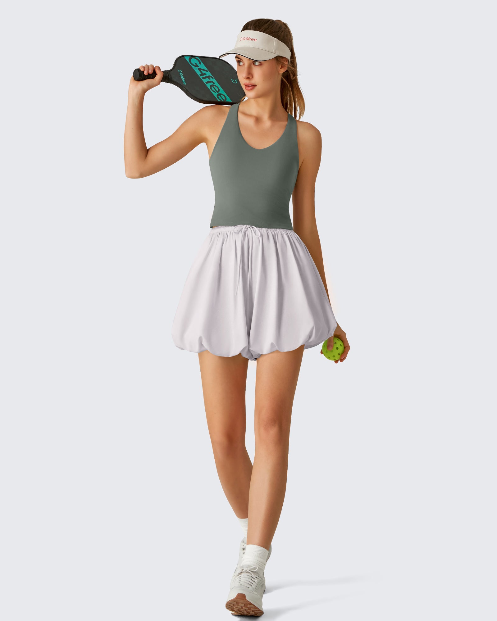 G4Free BareFeel Racerback Tank Top with Removable Padded Bra