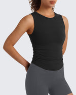 Camiseta sin mangas de yoga G4Free BareFeel con cuello alto fruncido