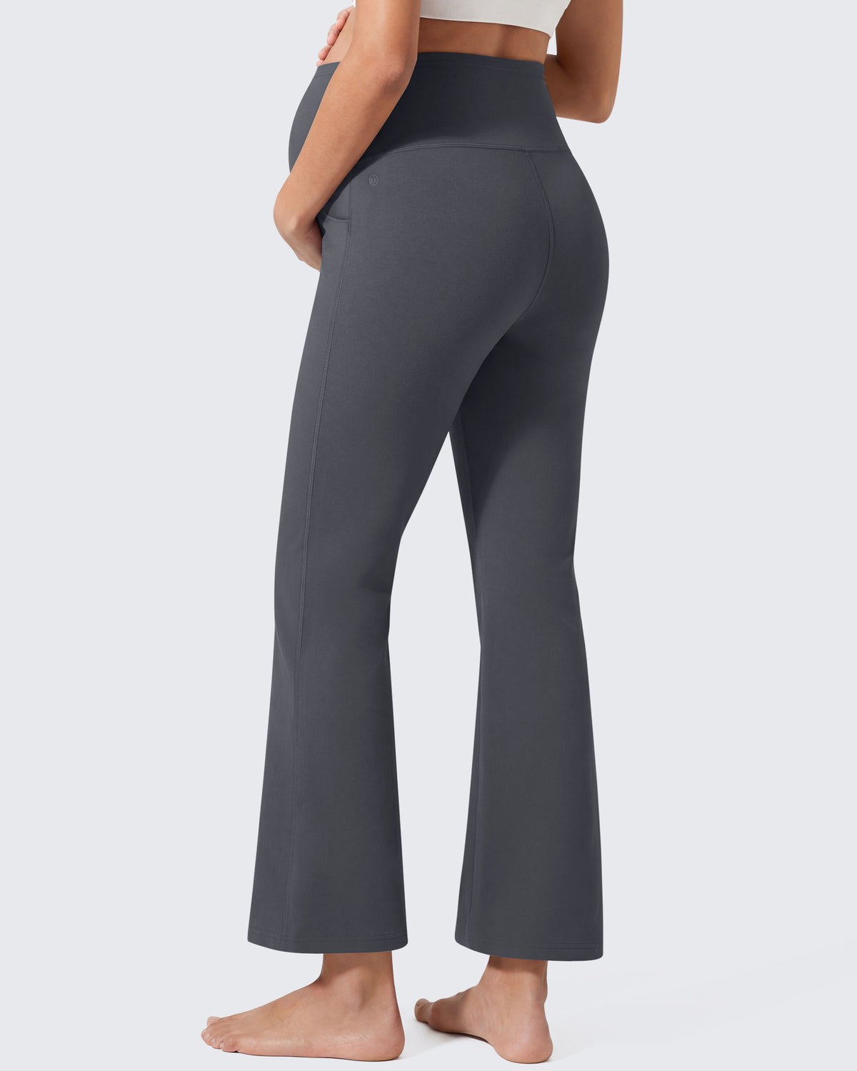 G4Free EverGoing Maternity Flare Leggings with Pockets – Over the Belly 25''