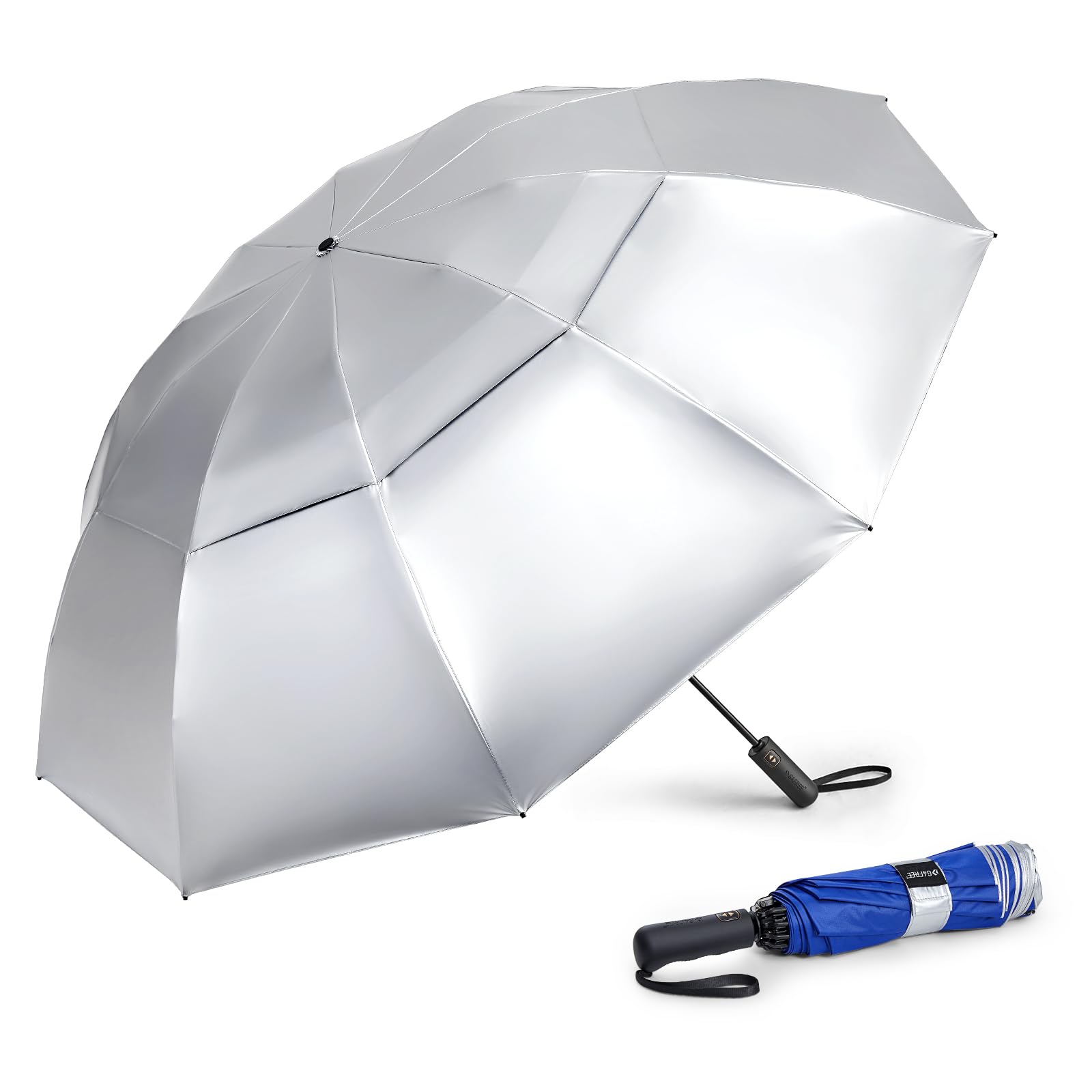 G4Free G4Free 42/46/54/62 Inch 10 Ribs Windproof for Rain Double Canopy Auto Umbrella