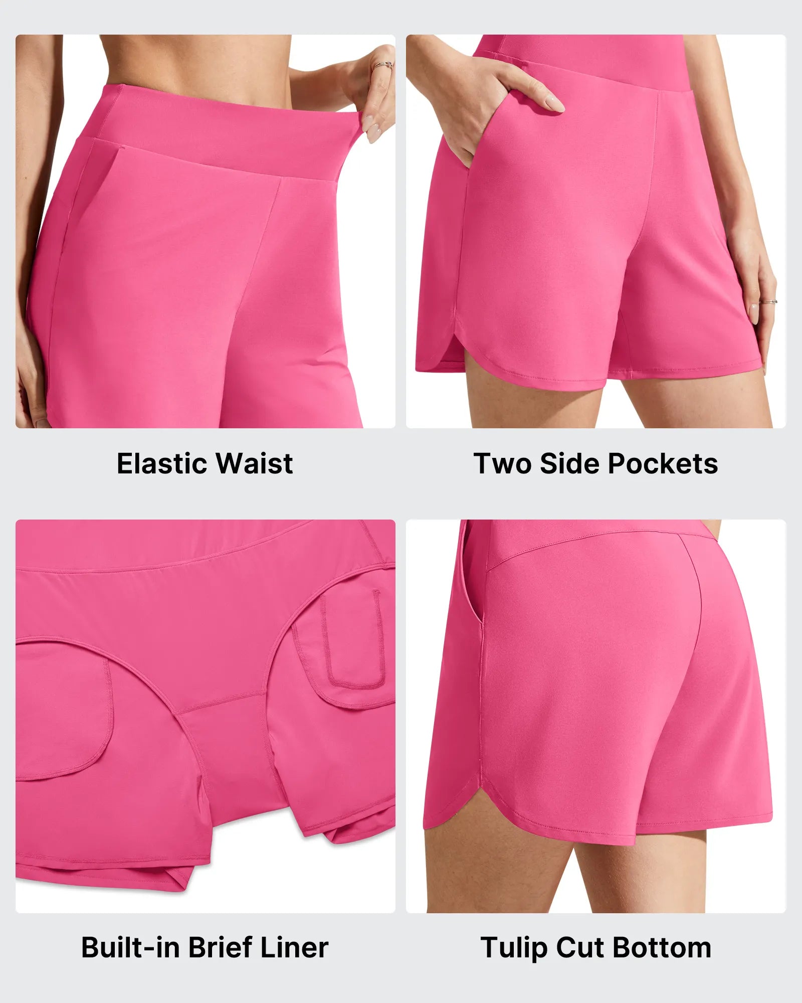 Chillwhisp Built-in Brief Liner High Waist Athletic Shorts