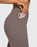 Fleece Lined High-Waist Flare Work Pants - G4Free