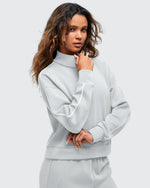 Smoofit Half-Zip White Piping Mock Neck Pullover Sweatshirts