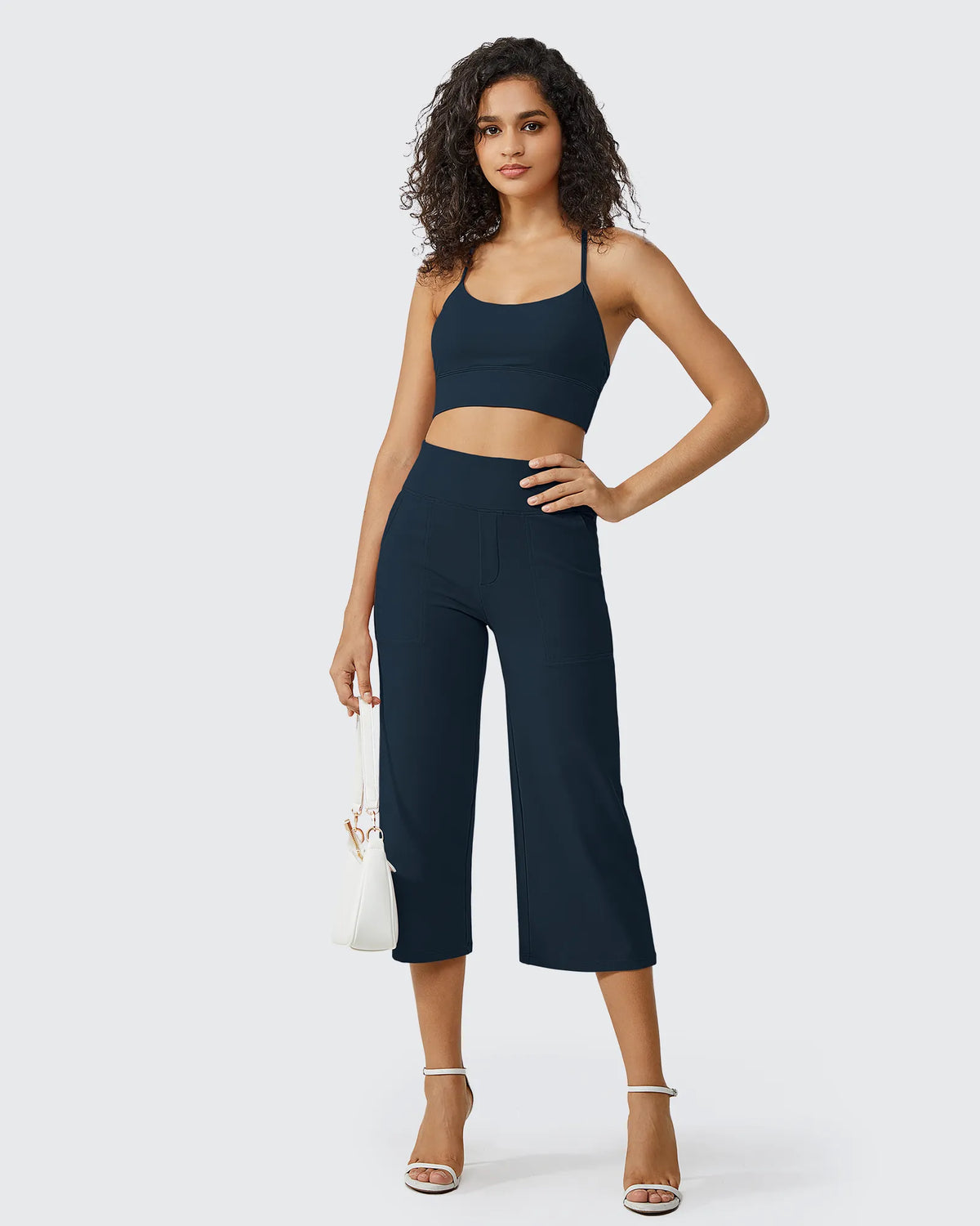 EverGoing Wide Leg High-Waist Casual Capri Pants - G4Free