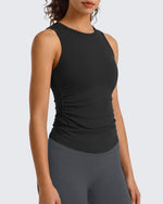 Camiseta sin mangas de yoga G4Free BareFeel con cuello alto fruncido