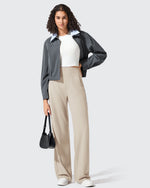 Ribbed Knit High Waist Wide Leg Yoga Pants