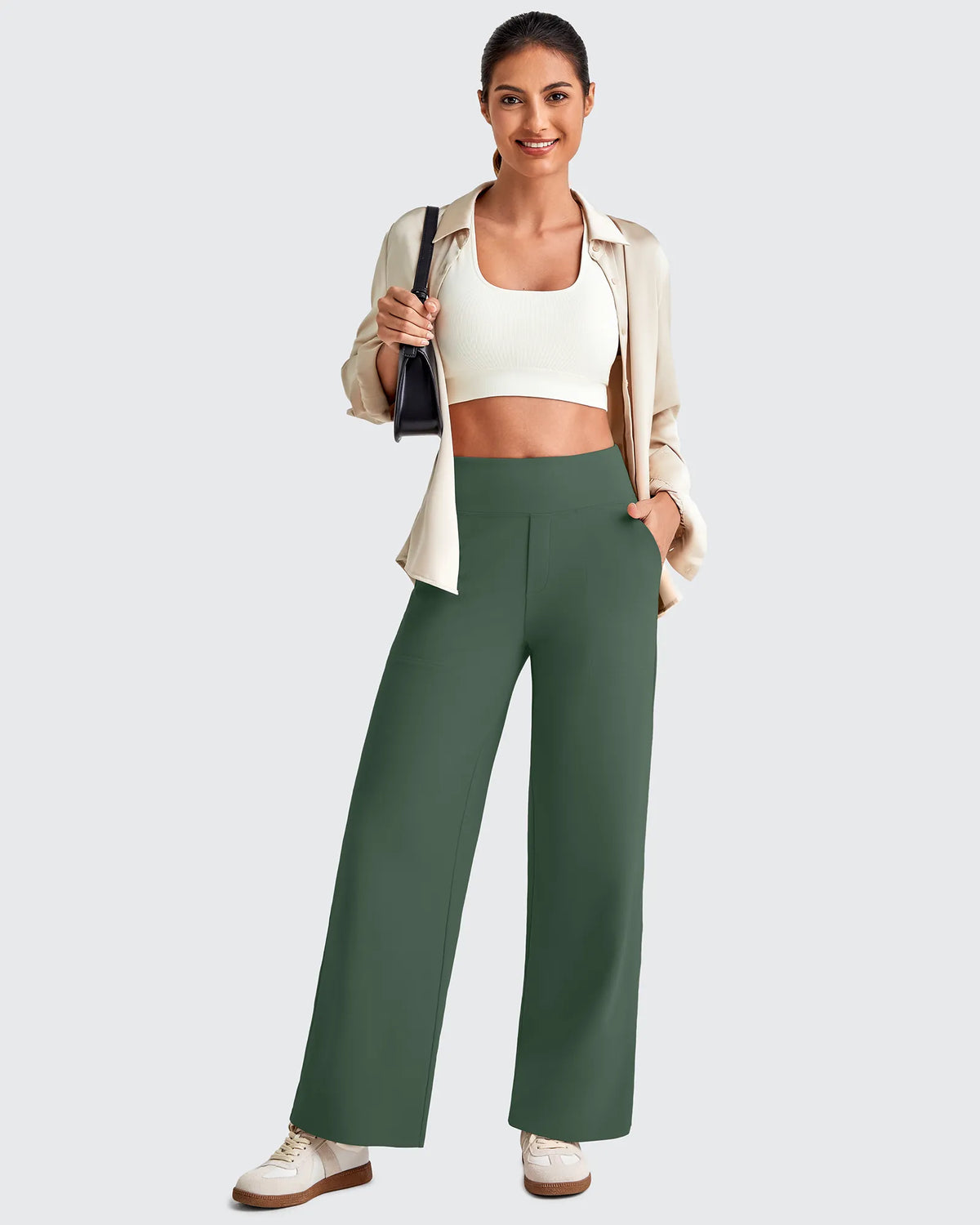 EverGoing High Waist Stretch Dressy Cropped Pants Regular - G4Free
