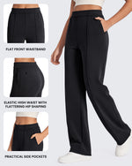 Smoofit Loose High-Rise Elastic Dressy Pants Petite - G4Free