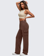Smoofit Drawstring Wide Leg Pockets Cargo Sweatpants
