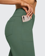 Fleece Lined High-Waist Flare Work Pants - G4Free