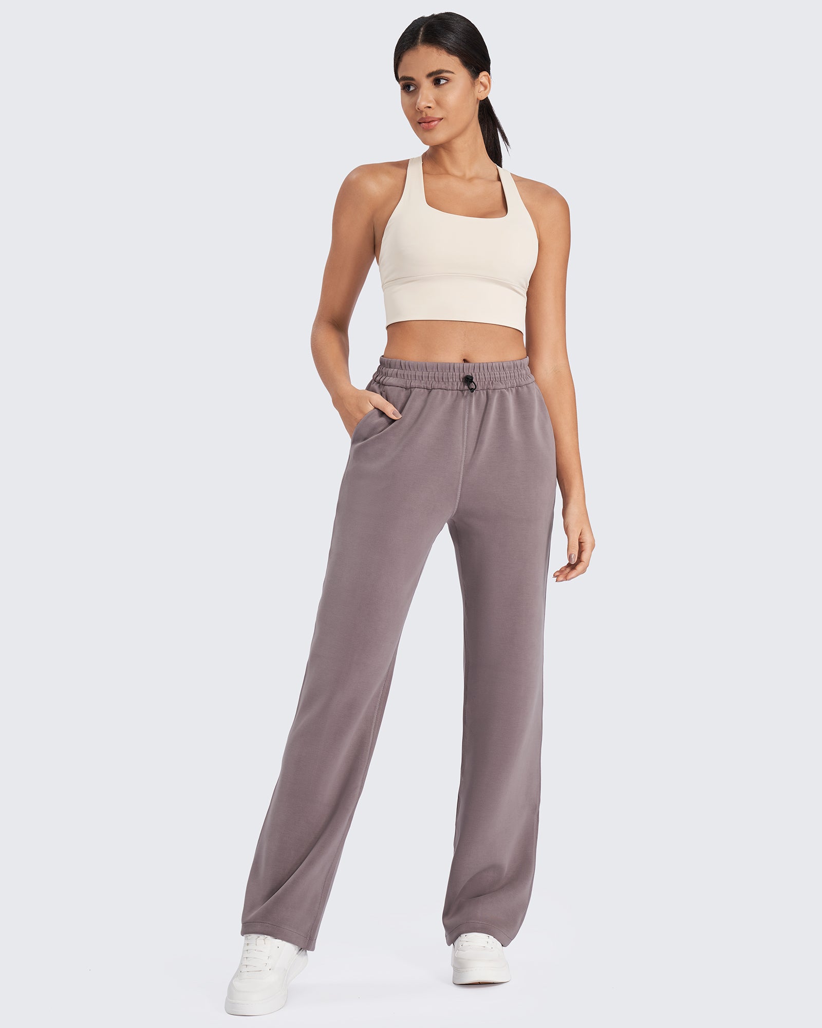 Smoofit Mid-Waist Wide Leg Sweatpants Short