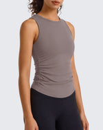 Camiseta sin mangas de yoga G4Free BareFeel con cuello alto fruncido