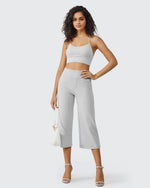 EverGoing Wide Leg High-Waist Casual Capri Pants - G4Free