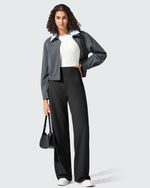Ribbed Knit High Waist Wide Leg Yoga Pants