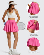 Chillwhisp Bubble Ruffled Hem Inner Shorts Tennis Skirts 14''
