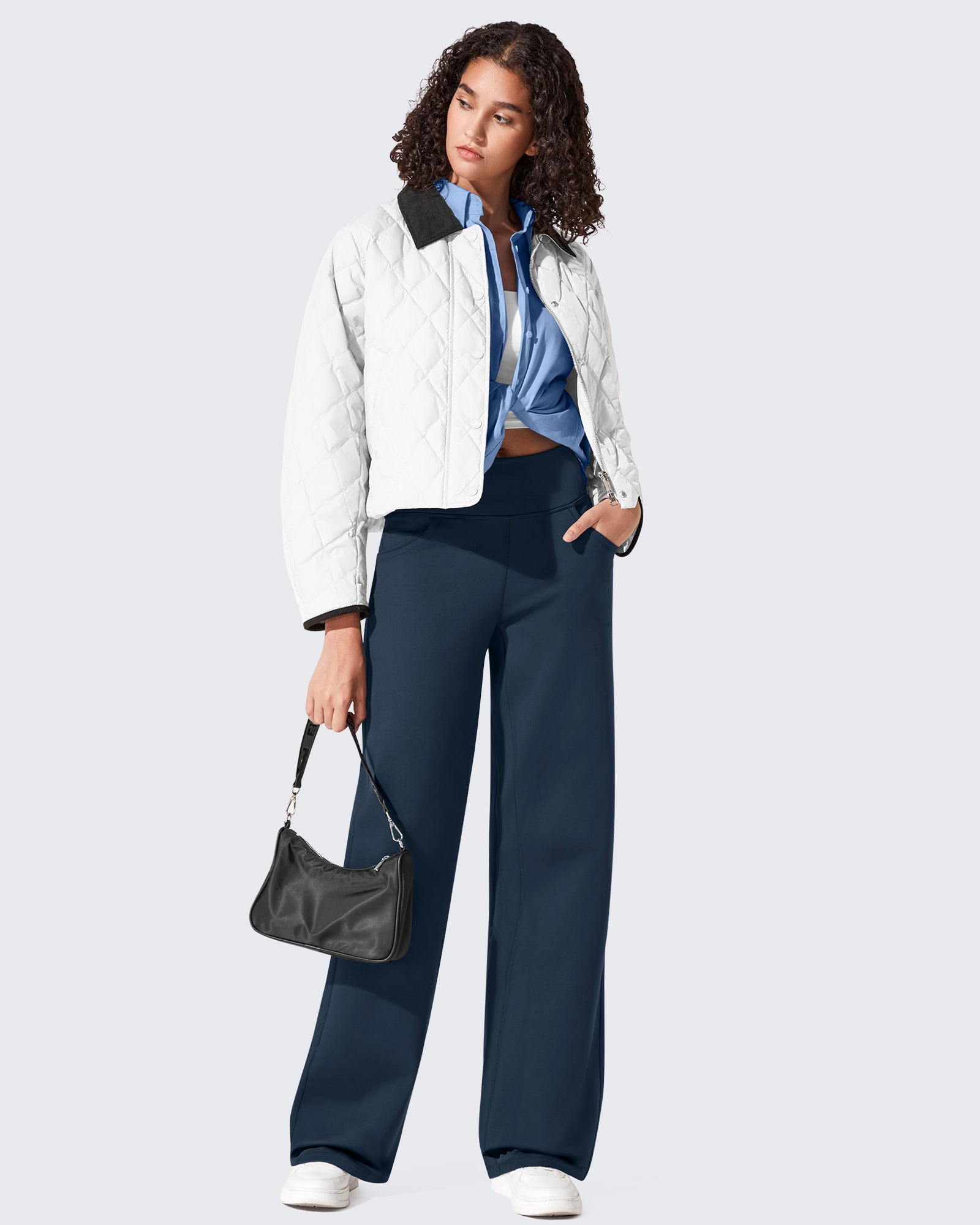 EverGoing Fleece Lined High-Waist Wide Leg Thermal Trousers - G4Free