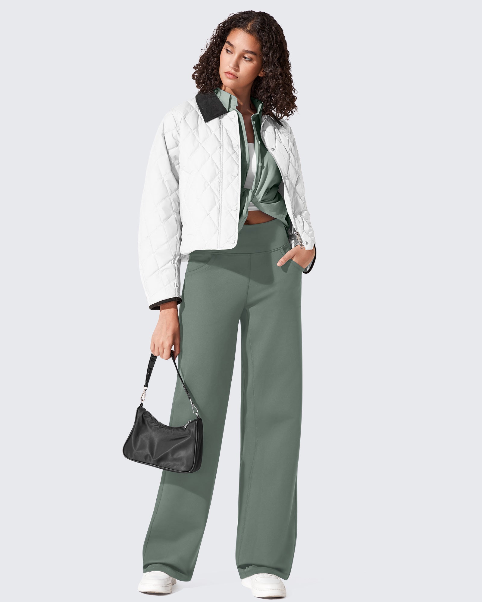 EverGoing Fleece Lined High-Waist Wide Leg Thermal Trousers - G4Free